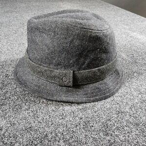 Stetson All American Wool Poly Blend Fedora Hat Gray Black XL Hipster Classic